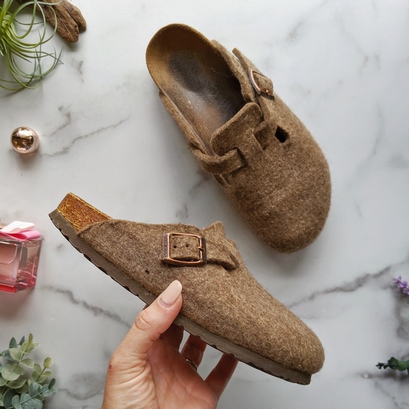 birkenstock boston felt clogs